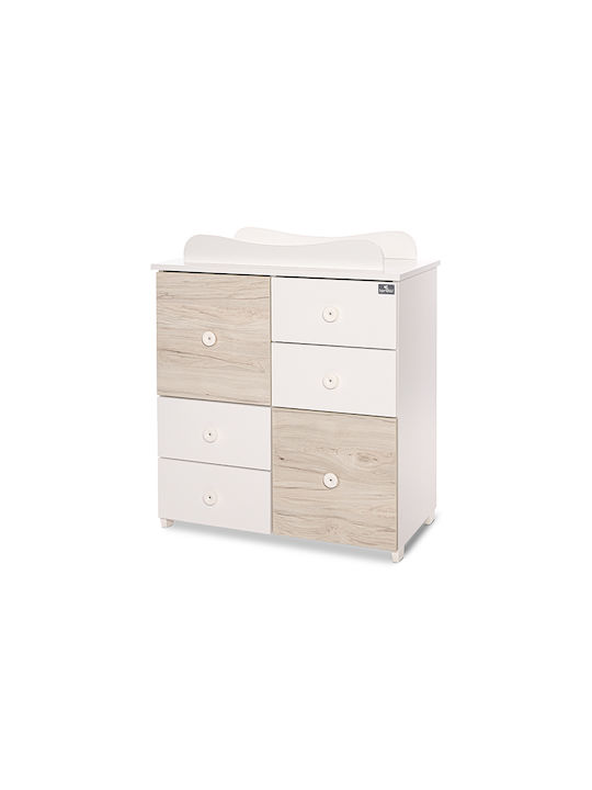 Dulap cu Sertare pentru Bebeluși cu 6 Sertare Albă 83x71x96cm