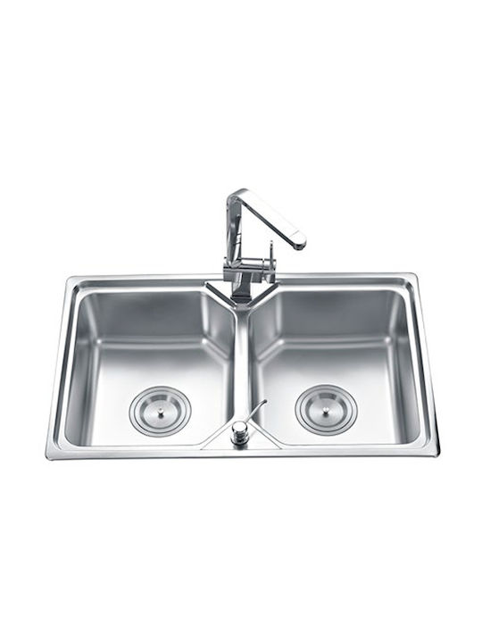 WS 68-029 Drop-In Sink Inox Satin W80xD50cm Silver