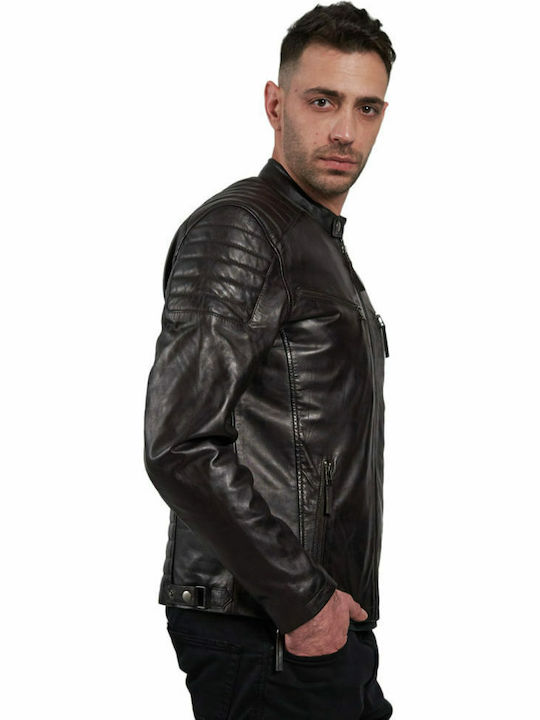 Leatherland Herren Winter Jacke Leder ΚΑΦΕ