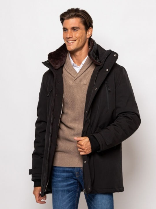 De Iarnă Jachetă Parka Negru