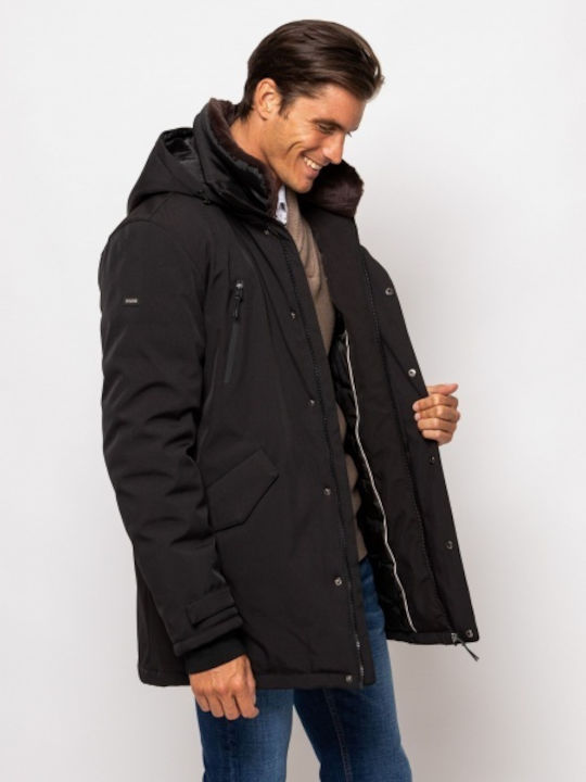 De Iarnă Jachetă Parka Negru