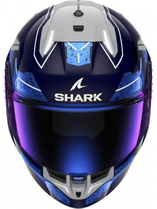 Shark Skwal I3 Phad Full Face Helmet with Pinlock ECE 22.06 1585gr Blue / Chrome / Silver