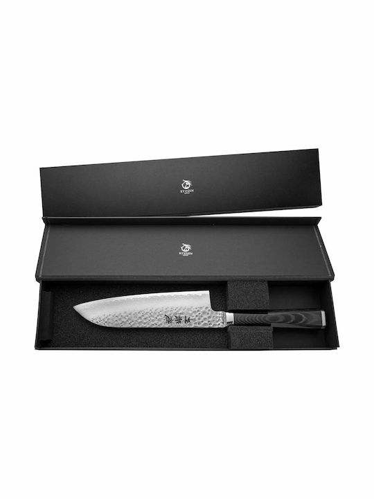 Ryusen Micarta Tangan Ryu Knife Santoku from Damascus Steel 17cm
