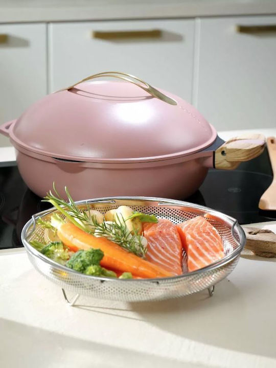 Cookut Fabulous Pan With Lid made of Aluminum with Non-Stick Coating Peony Pink 28cm