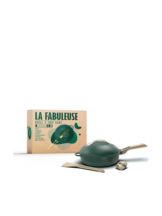 Cookut Fabulous Pan With Lid made of Aluminum with Non-Stick Coating Canopy Green 28cm