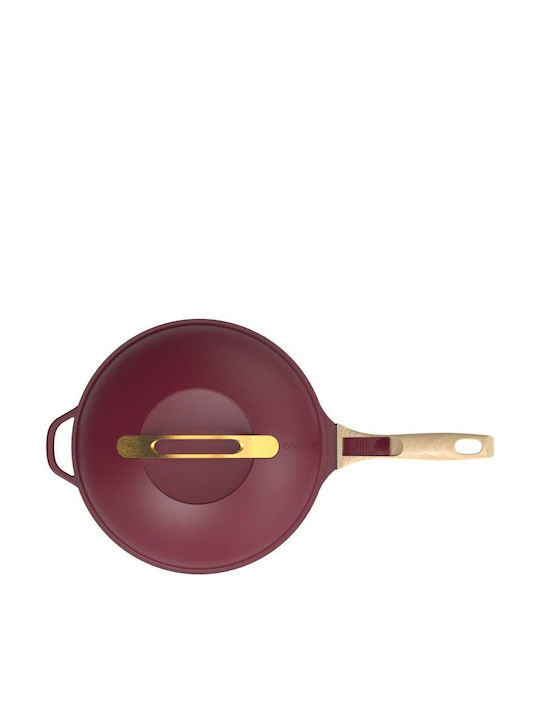 Cookut Fabulous Pan mit Deckel aus Aluminium mit Antihaftbeschichtung Ruby Bordeaux 28cm