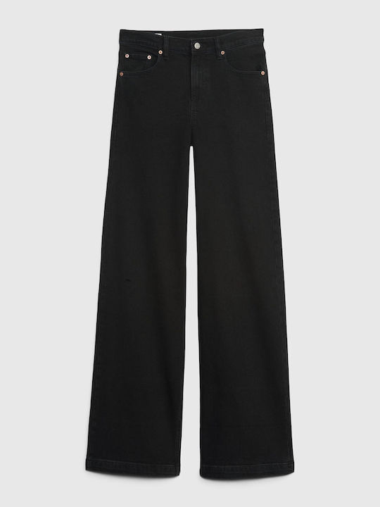 Ψηλόμεσο Γυναικείο Jean Παντελόνι σε Loose Εφαρμογή Washed Black