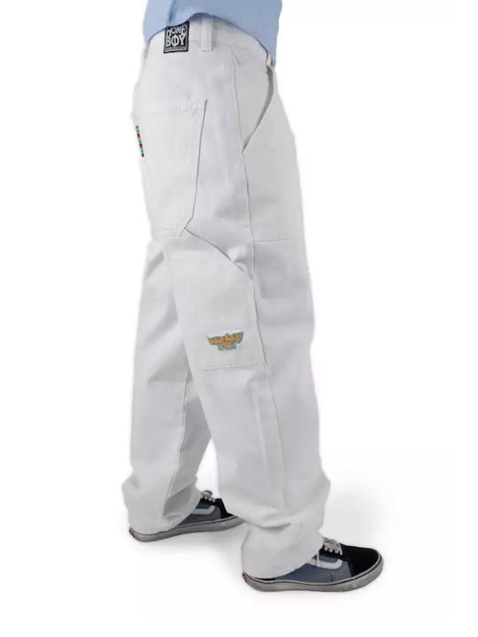 Homeboy Damen Stoff Hose in Baggy Linie White