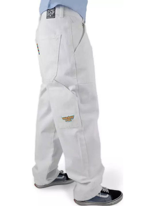Homeboy Women's Fabric Trousers Baggy White