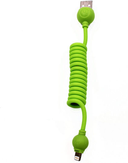 Regular / Spiral USB-A to Lightning Cable Πράσινο 1m (2TEC68)
