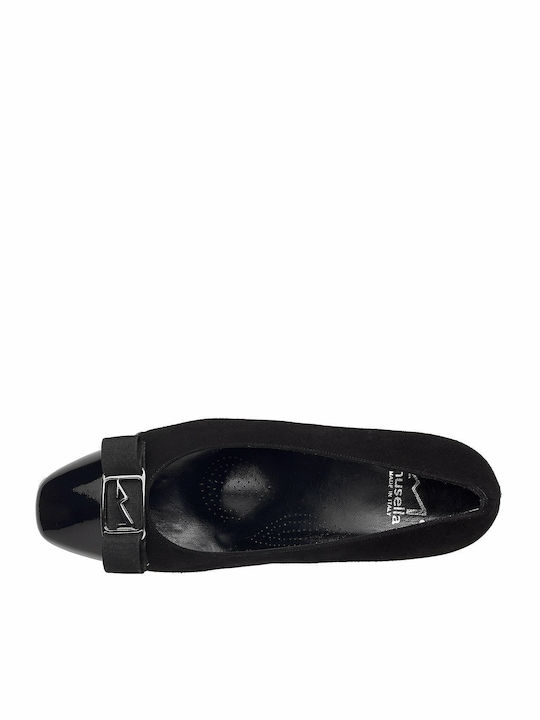Anatomic Synthetic Leather Black Medium Heels