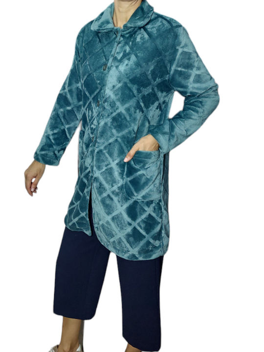 Mardim Winter Women's Fleece Robe Petrol