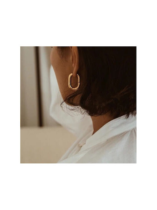 ecarla Earrings Hoops Gold Plated