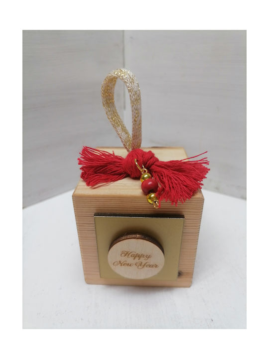 Tabletop Lucky Charm Home Red made of Wood 6x6cm 1pcs