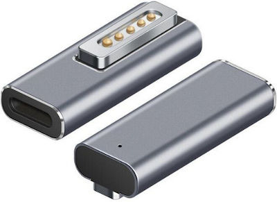 Powertech Βύσμα για Φορτιστή USB-C σε Magsafe 2, ασημί