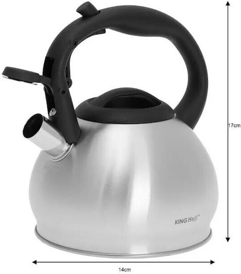 KING Hoff Teapot with Filter Stainless Steel in Silver Color 1200ml