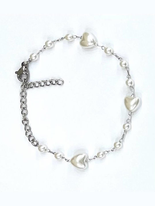 Tatu Moyo Bracelet made of Steel with Pearls