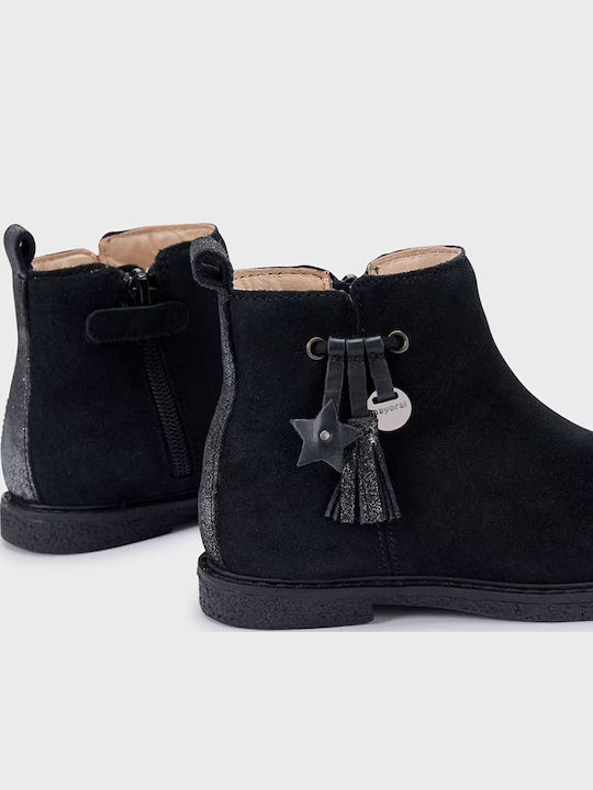 Ghete Copii din Suede cu Fermuar Negre