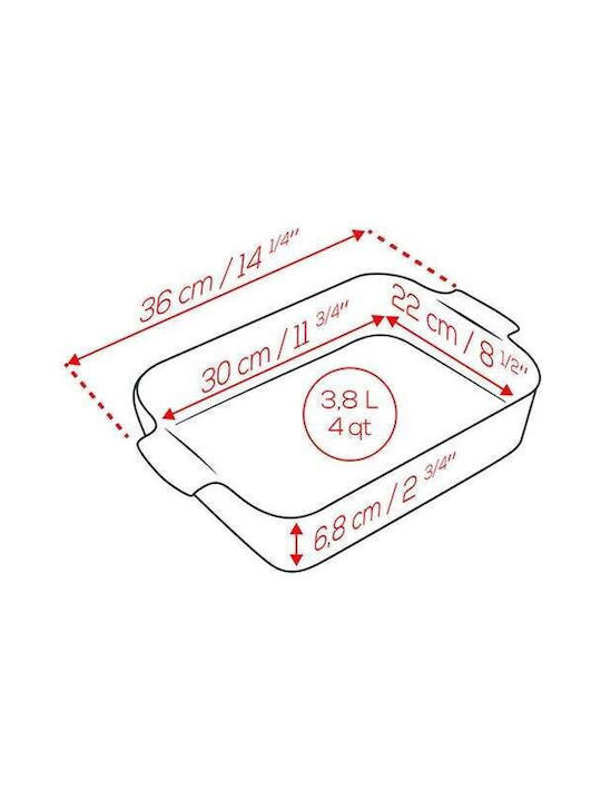 Peugeot Ορθογώνιο Πυρίμαχο Σκεύος Κεραμικό 36x23cm