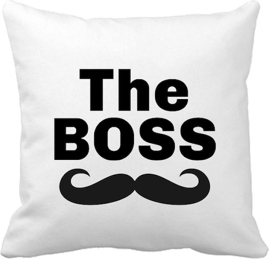 VOUR Zierkissen The Boss - The Real Boss Weiß 20x20cm