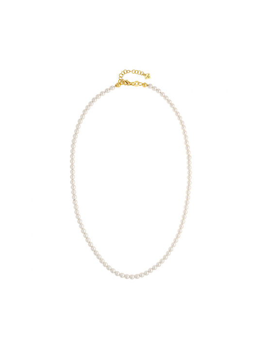 Vogue Necklace from Gold Plated Silver with Pearls