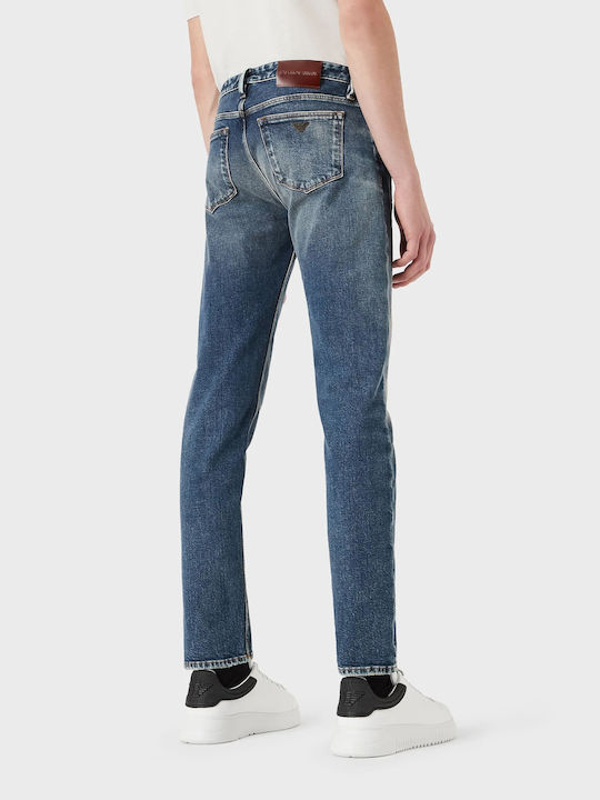 Emporio Armani Pantaloni de Bărbați din Jean în Croială Slim Albastru