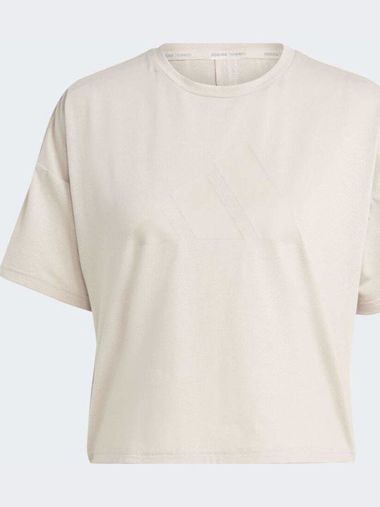 Icons 3 Bar Logo Women's Athletic T-shirt Brown
