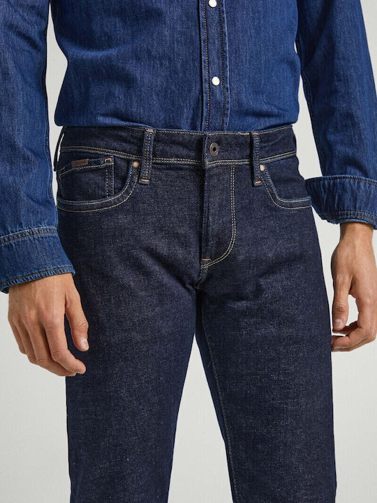 Pepe Jeans Pantaloni de Bărbați din Jean în Croială Slim Albastru