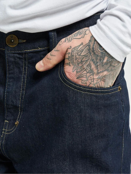 Script Ανδρικό Παντελόνι Τζιν με Loose Straight Εφαρμογή Raw Indigo
