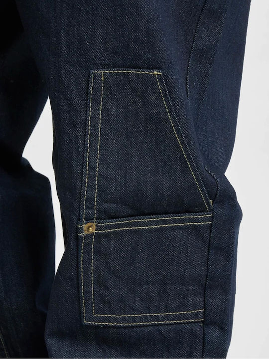 Script Ανδρικό Παντελόνι Τζιν με Loose Straight Εφαρμογή Raw Indigo