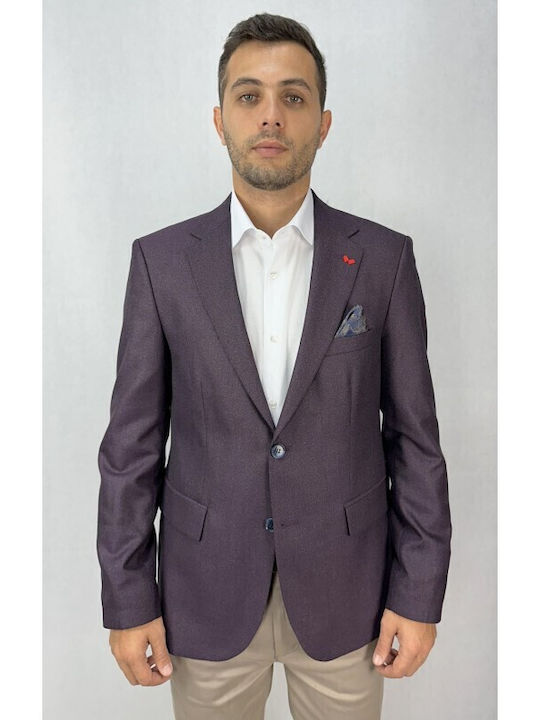 Men's Winter Suit Jacket Burgundy