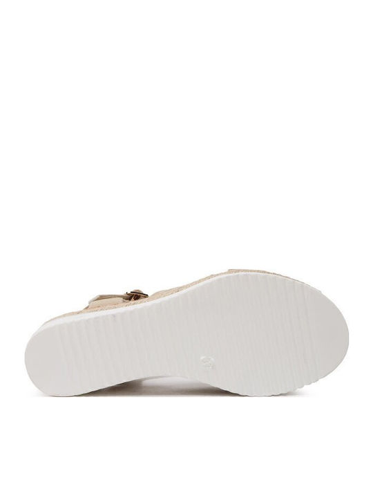Damenplattformen im Espadrilles-Stil Beige S2189-30