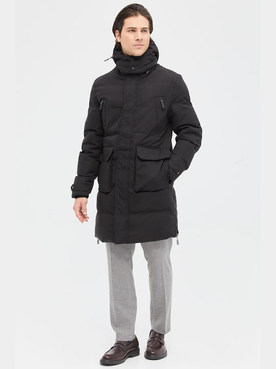 Aristoteli Bitsiani Men's Winter Puffer Jacket Black.