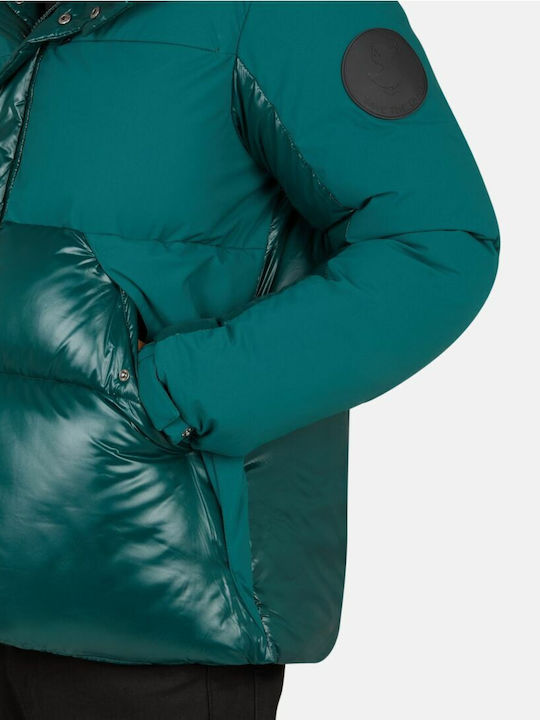 Herren Winter Jacke Puffer Wasserdicht Grün