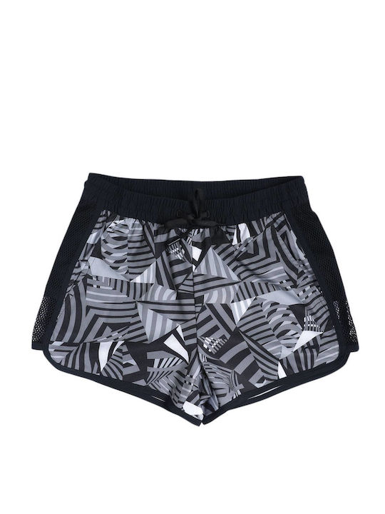 Li-Ning Women's Leather Sporty Shorts BLACK-GREY-WHITE