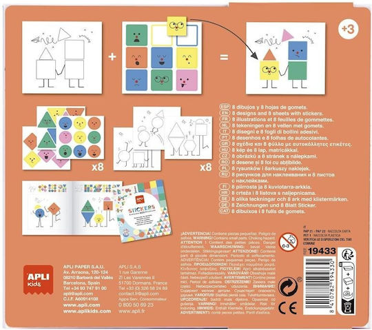 Apli Autocolante Geometric Emotions pentru copii de 3+ ani+ ani