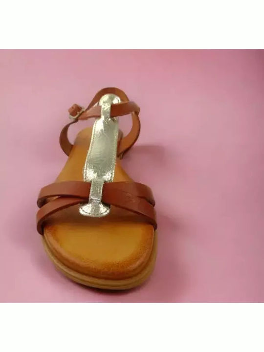 Flache Sandalen für Damen in Braun Farbe