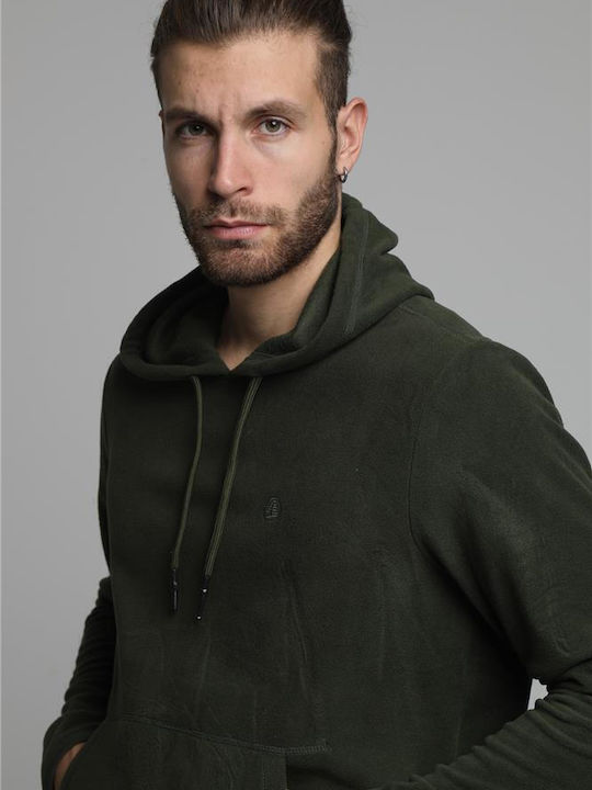 Khaki Sweatshirt mit Kapuze