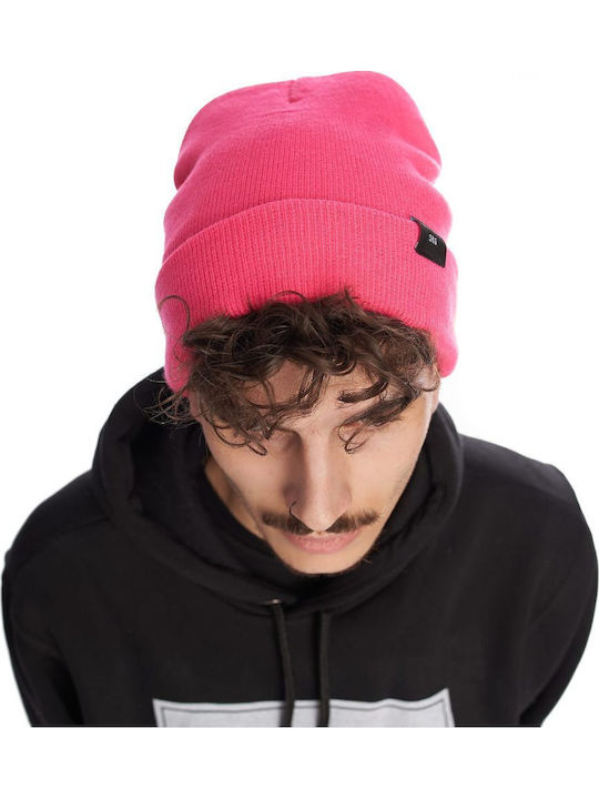 Beanie Ανδρικός Σκούφος Πλεκτός σε Φούξια χρώμα