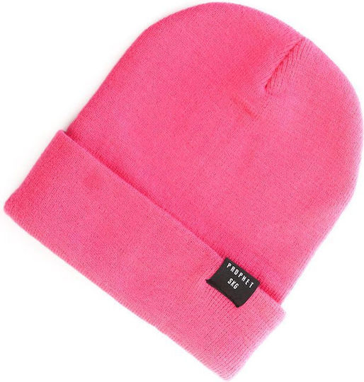 Beanie Männer Beanie Gestrickt in Fuchsie Farbe