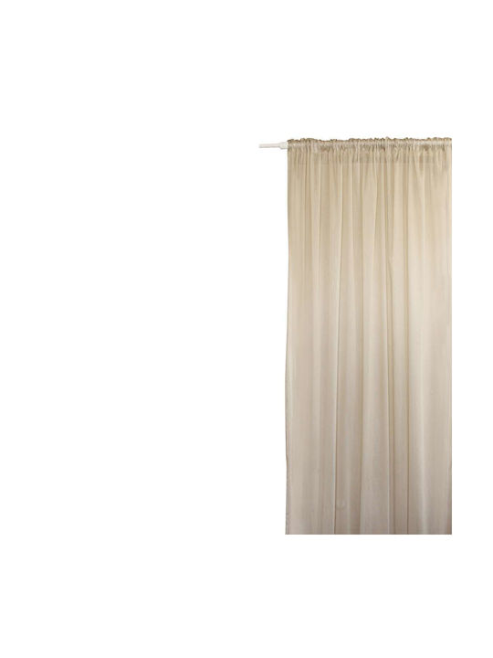 Decocraft Κουρτίνα με Τρέσα Luxnet Μπεζ 140x270εκ.