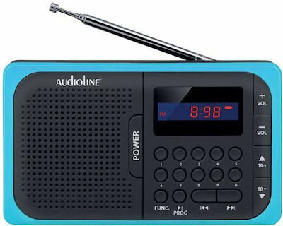 Audioline TR-210 Portable Radio Rechargeable with USB Blue