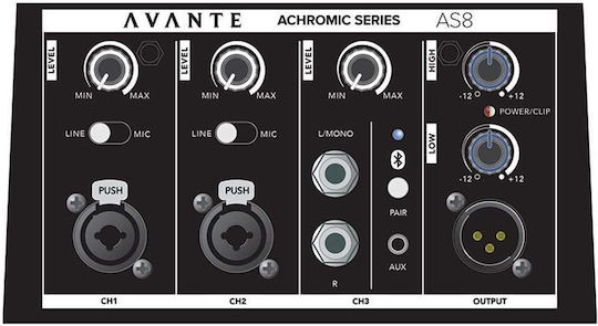 Avante AS8 Σετ με Αυτοενισχυόμενα PA говорители 250W με Woofer 8" 35x43x201εκ. σε Черен Χρώμα
