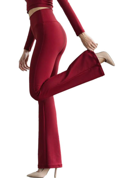 Women's Firming High Waist & Push Up Burgundy Leggings
