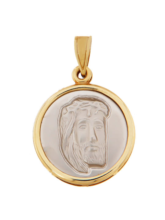 Daskalakis Anhänger Kinder Amulett Beidseitig Konstantinato aus Gold 14K 51889