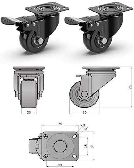 Gbl Castor Furniture Wheel Suitable for Wheeled Black 4buc