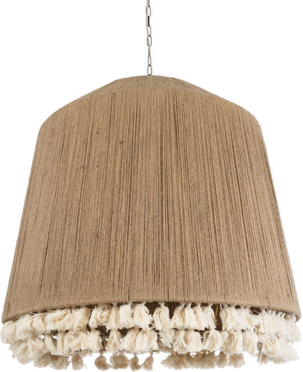 GloboStar Puertorico Ceiling Light Beige Boho with Rope for E27 Socket 80x80x80cm