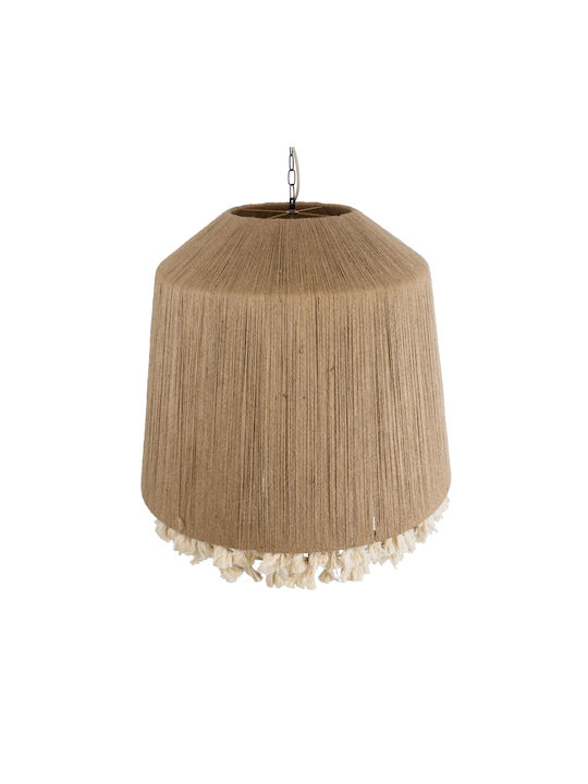 GloboStar Puertorico Ceiling Light Beige Boho with Rope for E27 Socket 80x80x80cm
