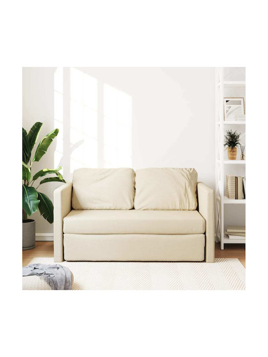 Διθέσιος Καναπές Κρεβάτι Κρεμ 112x174x55εκ. 353970