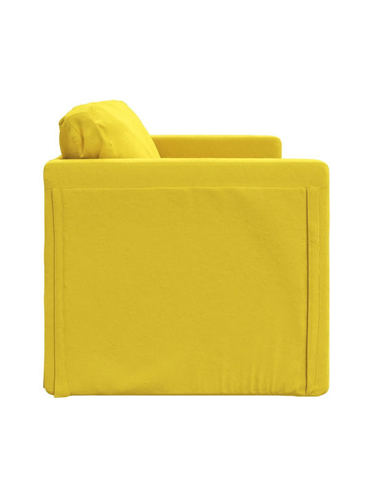 Two-Seater Velvet Couch Bed with Manufacturer Colour Yellow 122x204x55 cm